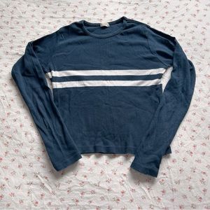 Navy blue and white striped brandy melville long sleeve top